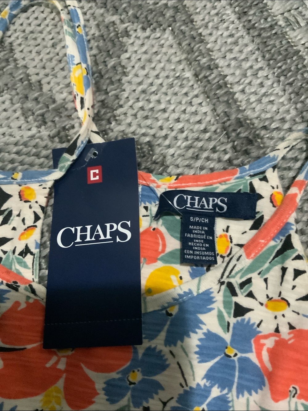 Chaps Floral Fit & Flare Midi Dress Multicolor Spaghetti Strap NWT - Picture 3 of 5